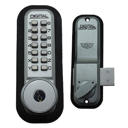 Lockey Mechanical Keyless Surface Mount Deadbolt Lock Fits Doors Up To 3 Thick Satin Chrome 2200KO-SC